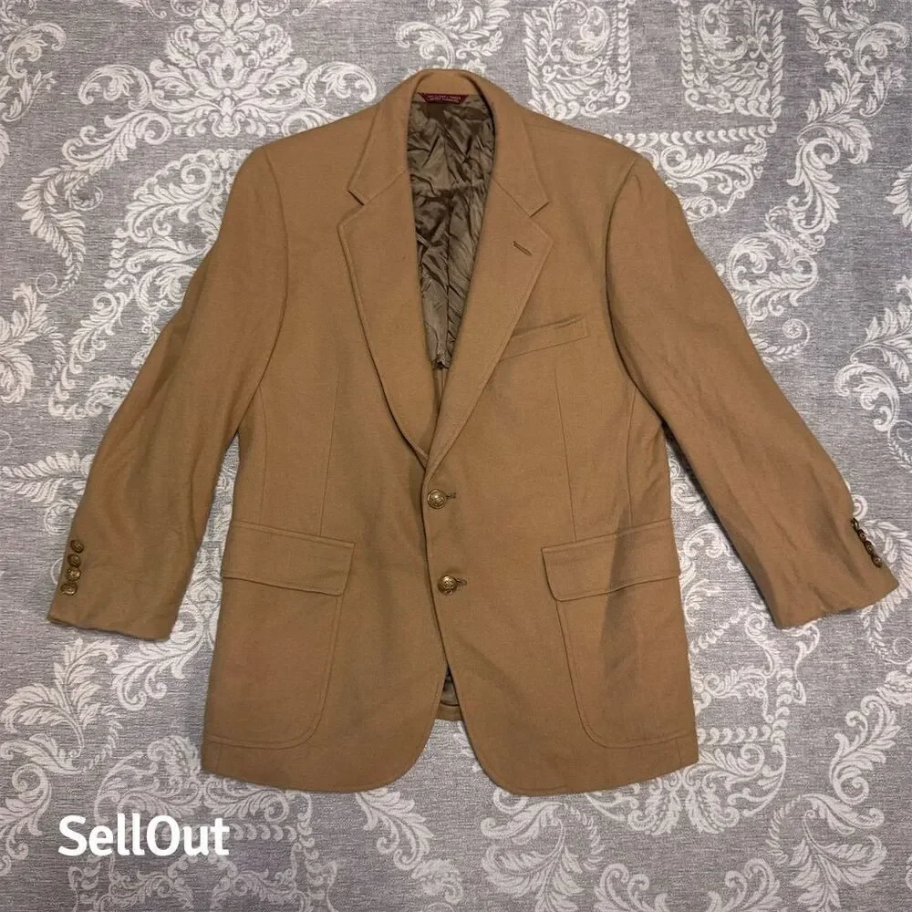 Vintage Cricketeer Men's Wool Blazer Brown Formal Two-Button